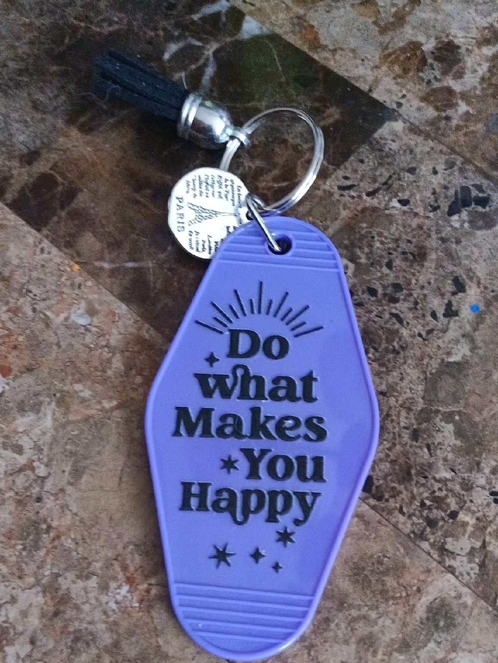 Purple Keychain with Inspirational Quote Motivational Motel Key